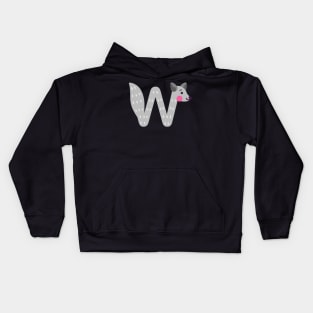 Letter W animal alphabet back to school Kids Hoodie